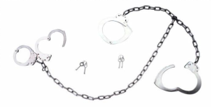 Plate-type fetters connecting hands with feet D Model